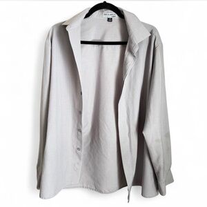 Jack & Miller Men's Light Gray Casual Button-Down Shirt